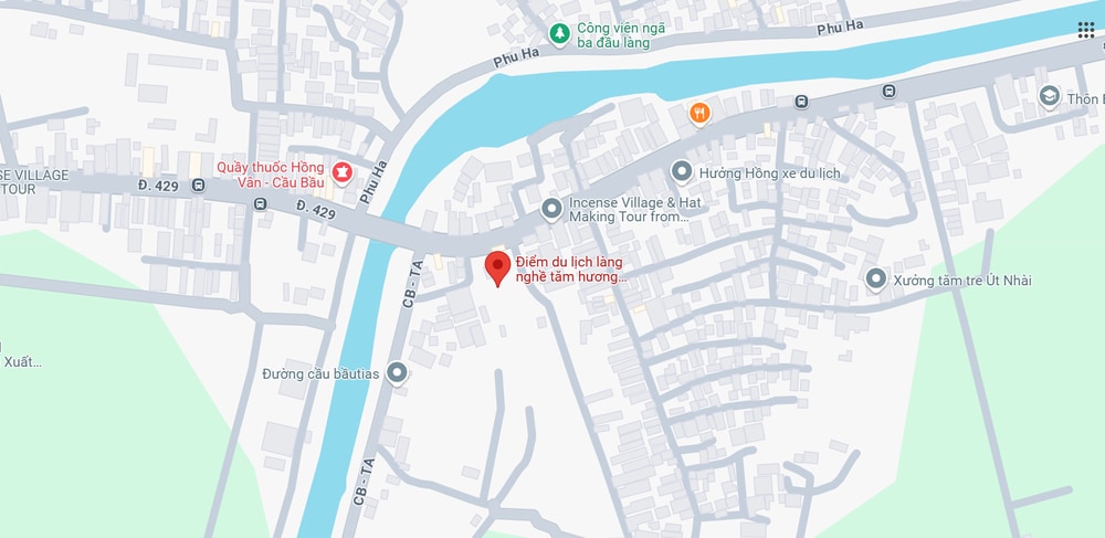 Vị trí làng hương Quảng Phú Cầu trên Google Maps
